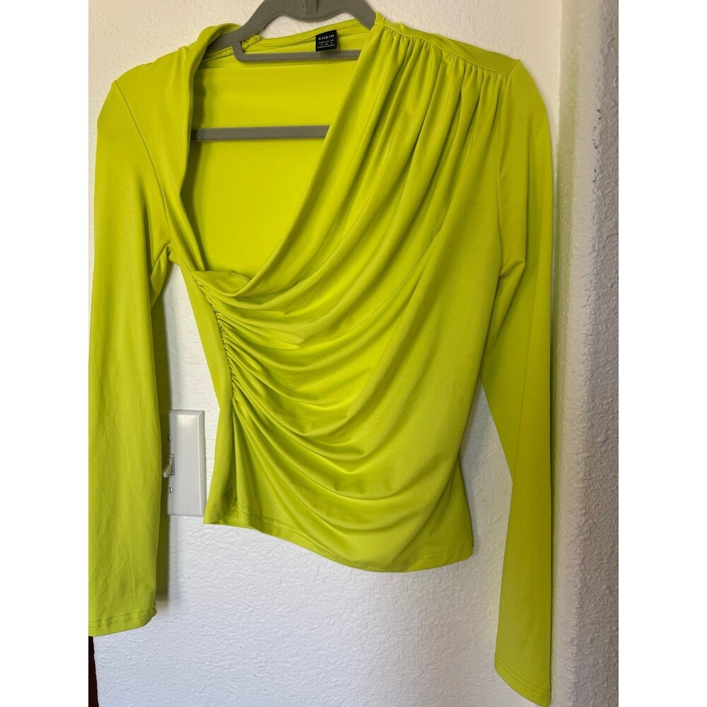 Bright green long sleeve Top size S/4